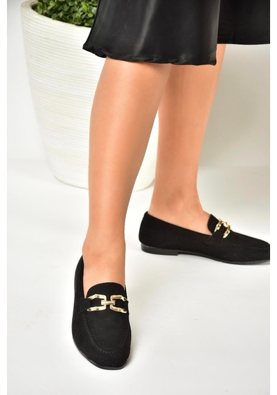 Fox Shoes U670688102 Siyah Süet Kadın Babet Siyah-süet Siyah