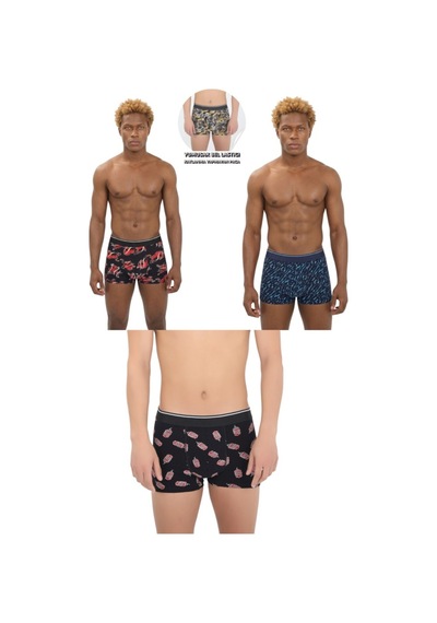 Cennetoğlu Erkek Likralı Pamuklu Boxer Özel Hijyenik Ambalajlı 5'li Paket Desenli Desenli