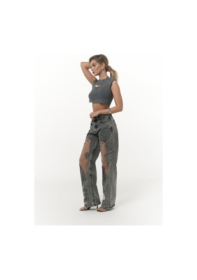 Mai Collection Mai Studios Co. Trixie Füme Transparan Jean Pantolon Füme