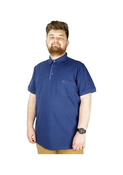 Mode Xl Erkek Tshirt Polo Yaka Cepli Klasik Pike 20552 Indigo 001