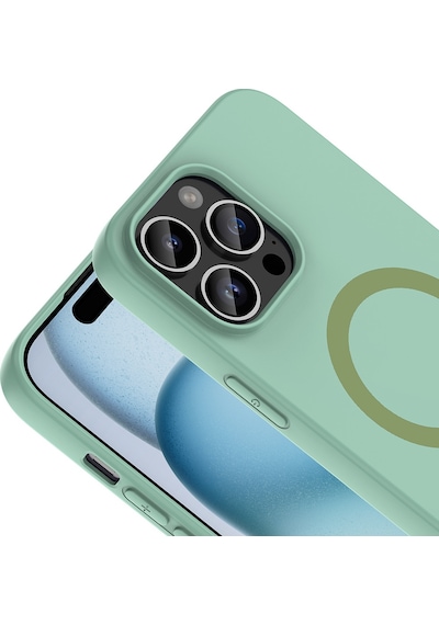 iPhone Uyumlu 14 Pro Max Kılıf M-safe Şarj Özellikli Klfs Aris Silikon Kapak - Turkuaz