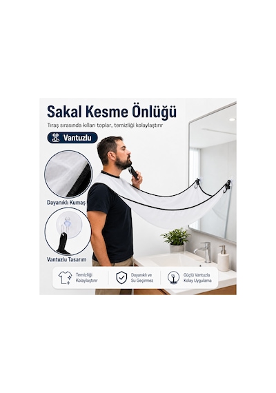 Sakal Kesme Önlüğü Vantuzlu Tıraş Önlüğü