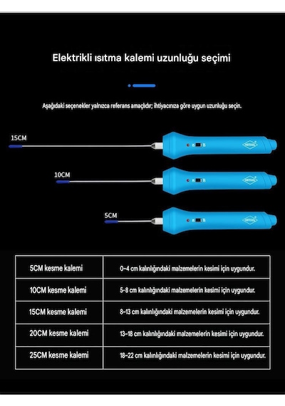 Strafor Köpük Kesme Kalemi 5 Cm Adaptörlü On/off Siviç Sıcak Tel
