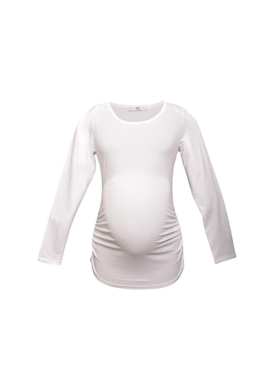 Luvmabelly 2301-2309 Pamuklu Uzun Kollu Hamile T-shirt-beyaz