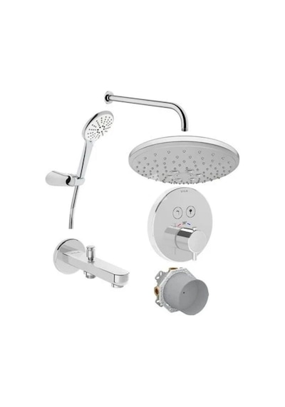 Artema A49293 Aquacontrol Round Ankastre Termostatik Duş Seti Krom