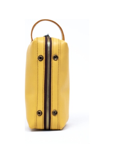 Gillario Design 06 Unisex Full Deri Sarı Dopp Kit