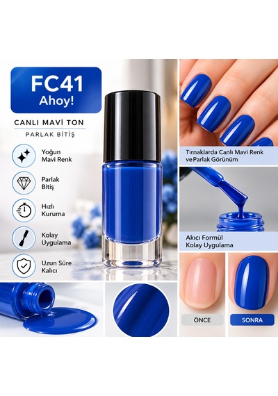 Color Nail Enamel Oje-fc41 Ahoy Saks Mavi - 9053394617645