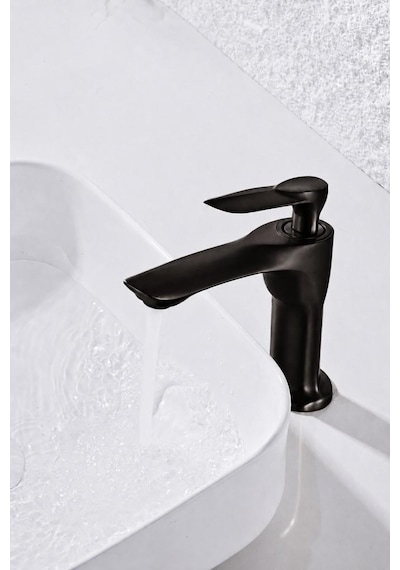 Lava Kısa Lavabo Bataryası Mat Sıyah Mat Siyah