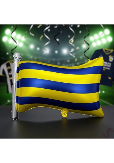 Fener Fb Sarı Lacivert Bayrak Folyo Balon 71x50 Cm Taraftar Parti Dekorasyonu Çok Renkli