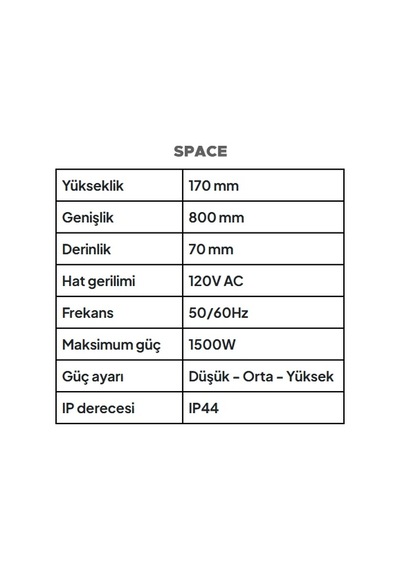Veito Space Beyaz 1500w Karbon Infrared Isıtıcı