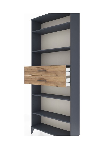 Arges Dolap 5 Raflı 2 Çekmeceli 88x30x221 Antrasit-çam Antrasit Arges Dolap 5 Raflı 2 Çekmeceli 88x30x221 Antrasit-çam Antrasit