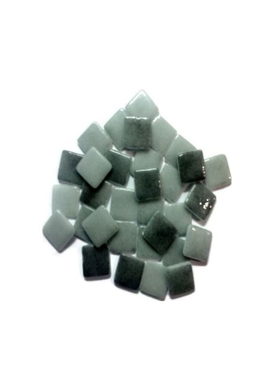 900 Adet Gri Renkli 2,5x2,5 Cm Ebatlarında Filesiz Cam Mozaik