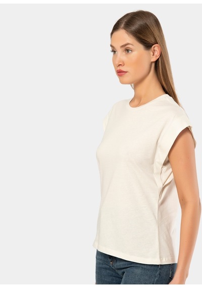 Türen Kadın Vatka Görünümlü T-shirt 3401/krem 001