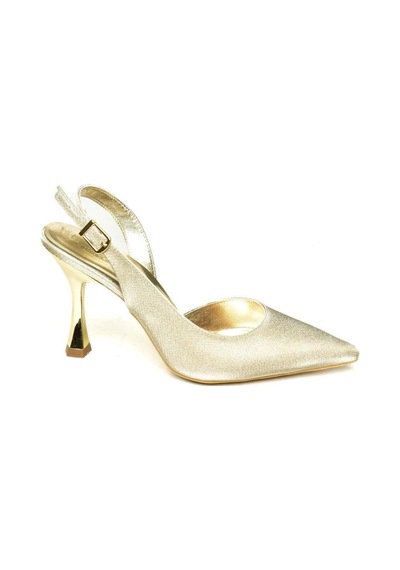 Fox Shoes U820337014 Altın Sim Kalın Topuklu Kadın Abiye Ayakkabı Altın