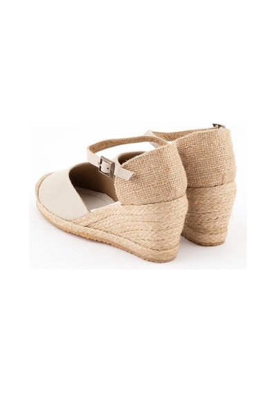 Star Tombis Gerçek Elişi Burnu Hasır Dolgu Topuk Bej Keten Hasır Espadril Handmade Bej