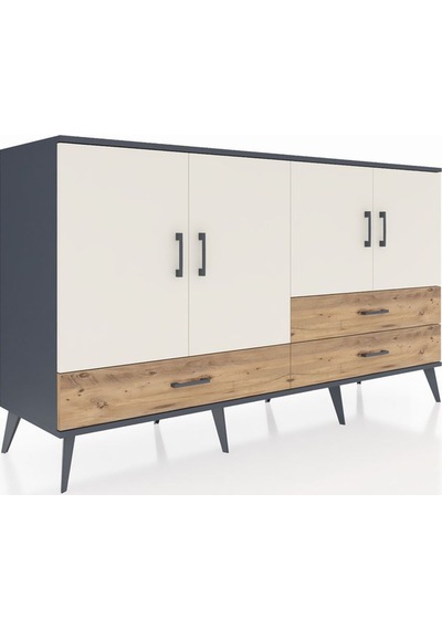 Hyperion Konsol 5 Raflı 3 Çekmeceli 4 Kapaklı 176x44x99 Antrasit- Antrasit-aytaşı/çam Hyperion Konsol 5 Raflı 3 Çekmeceli 4 Kapaklı 176x44x99 Antrasit- Antrasit-aytaşı/çam