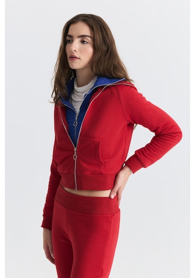 Antioch Fermuarlı Sweatshirt Ve Çan Paça Eşofman Takım Kırmızı