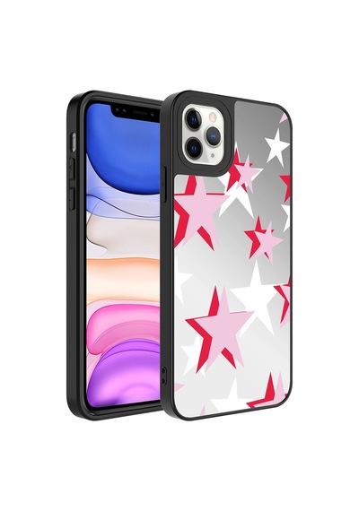 Apple Uyumlu iPhone  11 Pro Kılıf Aynalı Desenli Kamera Korumalı Parlak Renkli Sert Kapak Mirror