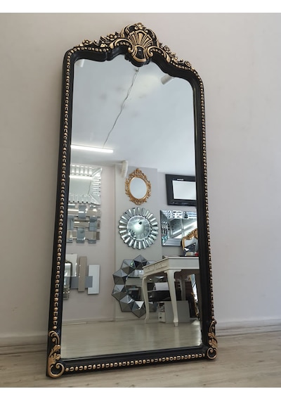 Ayna Denizi Princess Great Black Gold Model Siyah Altın Renk Dekoratif Boy Aynası