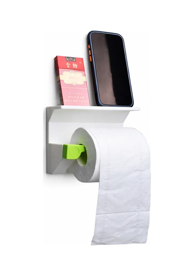 Raflı Duvara Monte Tuvalet Kağıdı Askılığı Telefon & Yedek Rulo Koyma Alanlı Modern Banyo Aparatı Çok Renkli