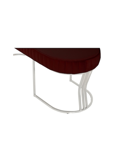 Viego Silver Striped- Bordo Kapitoneli Chester Model Puf & Bench & Koltuk & Uzun Makyaj Puff & Yatak Ucu &önü