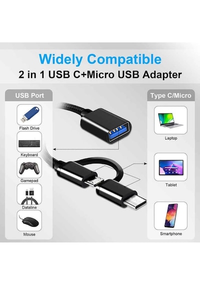 Çoklayıcı 3'ü 1 Arada Otg Adaptör Usb 3.0+type-c + Micro Usb Hub