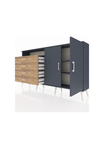 Arges Konsol 3 Raflı 4 Çekmeceli 2 Kapaklı 176x30x99 Antrasit-antrasit/çam Antrasıt/atlas Çam - Antrasıt Arges Konsol 3 Raflı 4 Çekmeceli 2 Kapaklı 176x30x99 Antrasit-antrasit/çam Antrasıt/atlas Çam - Antrasıt