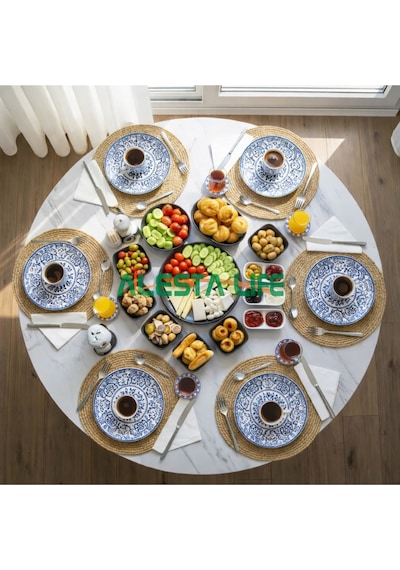 100 Cm Çap - Beyaz Desenli Katlanabilir Yer Sofrası - Oyun Masası - 21 Cm Yükseklik Beyaz Mermer 100 Cm Çap - Beyaz Desenli Katlanabilir Yer Sofrası - Oyun Masası - 21 Cm Yükseklik Beyaz Mermer