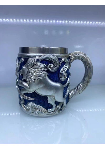 Aslan İşlemeli Çelik Kupa Bardak Kod 6974