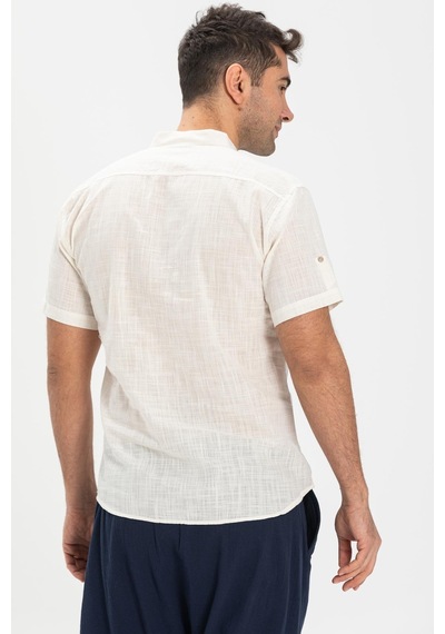 Kısa Kol Şile Bezi Bodrum Erkek T-shirt Krem 3002-krem Krem