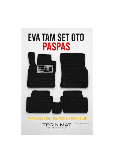 Dacia Spring 2021 2025 Comfort Uyumlu Eva Oto Paspas Siyah Metal Topukluklu Tam Set