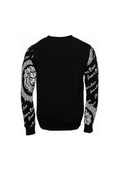 Wessi Siyah Taşlı Baskılı Ve Desenli Sweatshirt Siyah