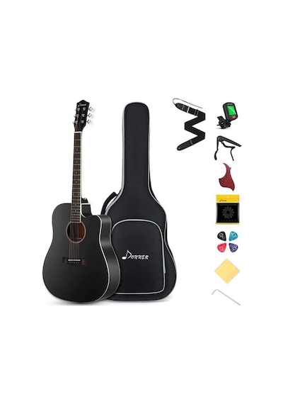 Donner Dag-1cb Cutaway Akustik Gitar Seti Siyah