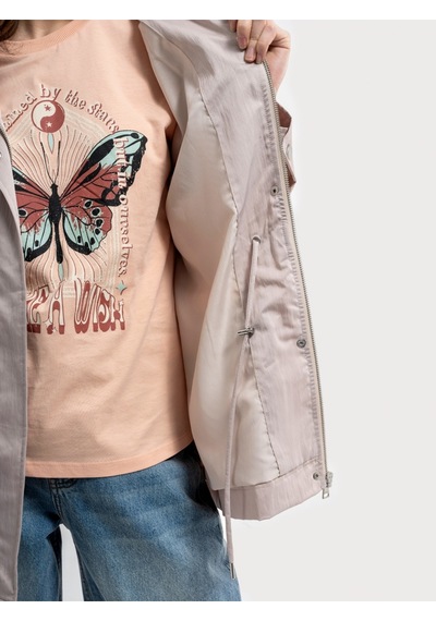 Loose Fit Kadın Yağmurluk Taş