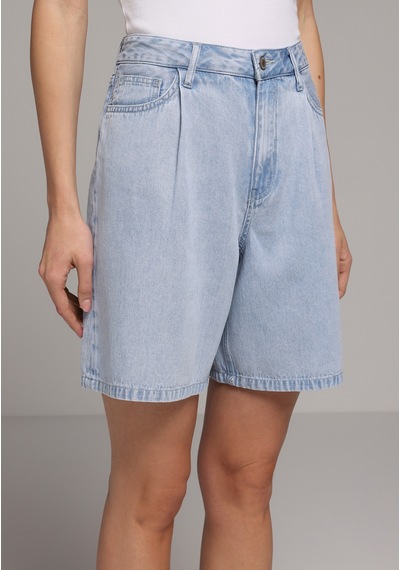 Colin's Colins Loose Fit Yüksel Bel Düz Kadın Bleach İndigo Denim Jean Şort Cl1081453 Q1.v2 Dn45062