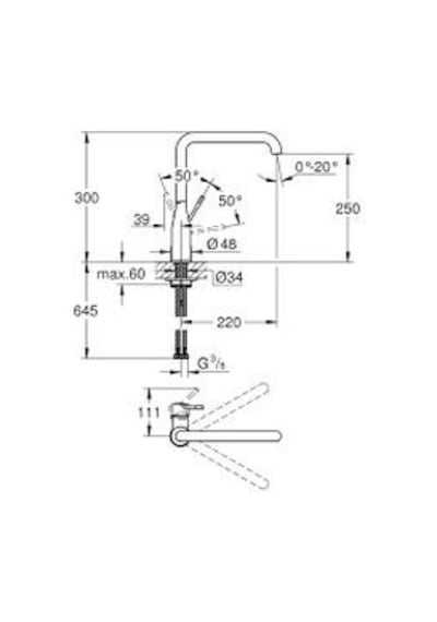 Grohe Essence Tek Kumandalı Eviye Bataryası 1/2" - 30505000 Gümüş