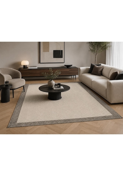 Dekoset Home Sisal Halı- Krem-gri Hol Koridor Halısı- Kaymaz Taban- Yıkanabilir Kilim Halı Yolluk Krem - Gri