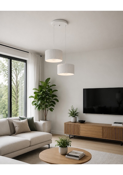 Lüx Form Avize Dekoratif Sarkıt Avize 25 Cm Salon, Mutfak, Balkon, Yatak Odası İçin Modern Aydınlatma - Beyaz