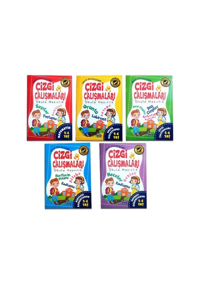 5 - 6 Yaş Çizgi Çalışması Seti 5 Kitap
