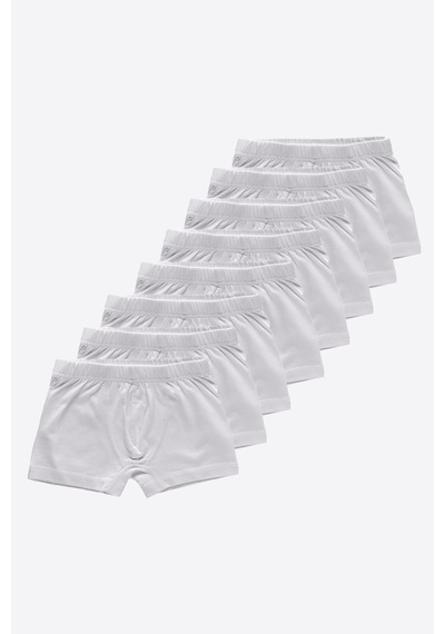 Malabadi Erkek Çocuk Beyaz 8'li Paket Pamuk Elastan Boxer 8m209