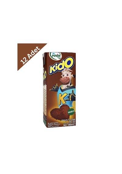 Pınar Kido Kakaolu Süt 180 Ml X 12 Adet