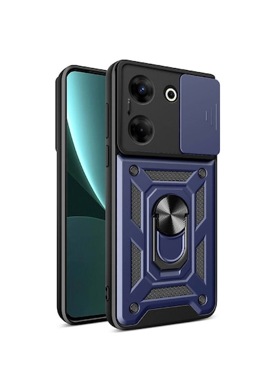 Tecno Camon 20 Pro 5g Kılıf Sürgülü Tank Zırh Yüzüklü Mıknatıslı Standlı Kapak S-vega