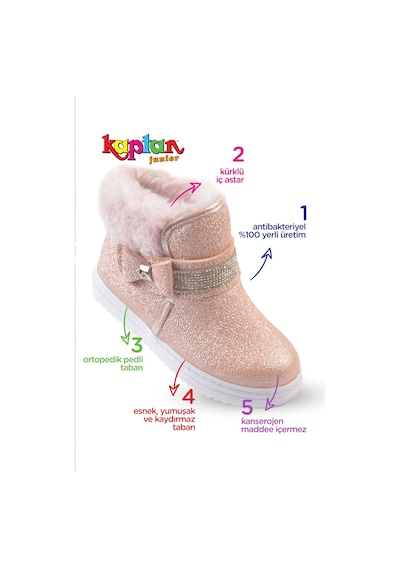 Kaptan Junior Kız Çocuk Botu Içi Kürklü Kaymaz Taban