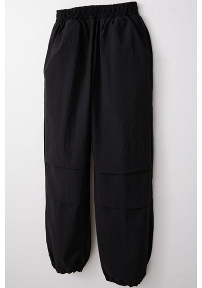 Breeze Kız Çocuk Paraşüt Jogger Paça Pantolon 6-12 Yaş, Siyah Siyah