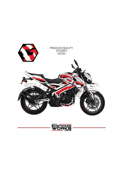Bajaj Ns200 Kaplama Sticker Air Brush Motor Kaplama Modeli Hazır Kit Tüm Modeller Uyumlu Kırmızı