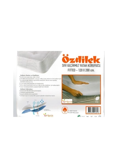Özdilek Fitted Alez Tek Kişilik Alez Sıvı Geçirmez Alez 120X200 C