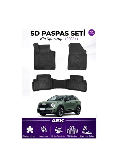 Kia Sportage 2022+ Araca Özel Havuzlu "karbon" Paspas Takımı
