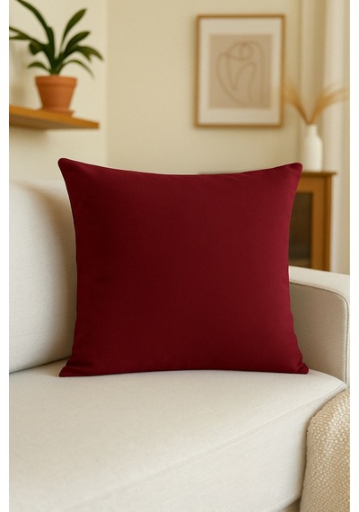 Luna Serisi Kadife Dokulu Kırlent Kılıfı 45 X 45 Cm - Bordo