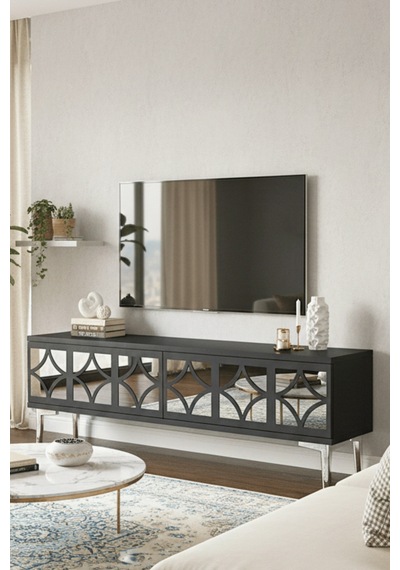 Tsa1236as - Öztv120 Tv Stand, Tv Sehpası Antrasit - Sılver 120cm