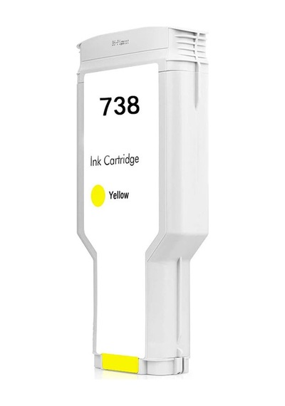 Hp 738xl 676m8a Sarı Yüksek Kapasiteli Uyumlu Kartuş 300ml Hp T850, Hp T950 Bk8681988040541 Photoınk